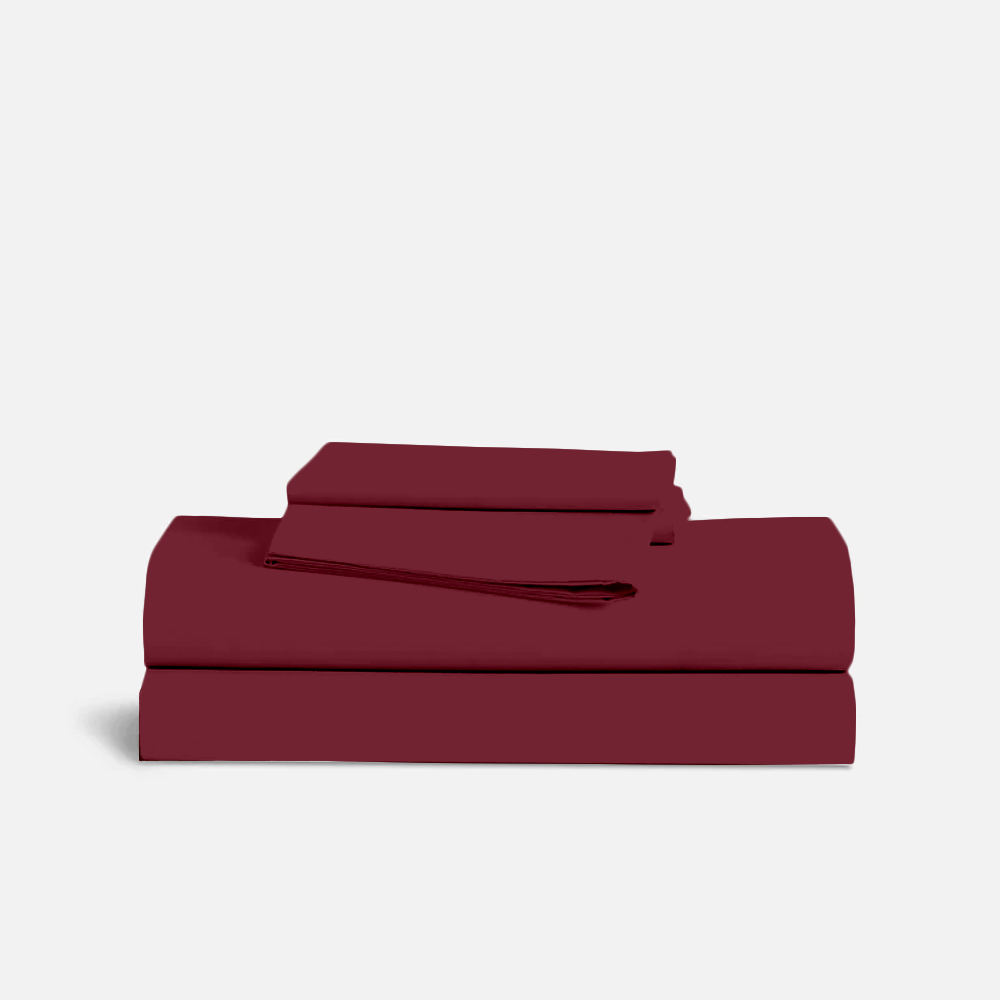 Burgundy Sheet Set Bliss Solid Sateen