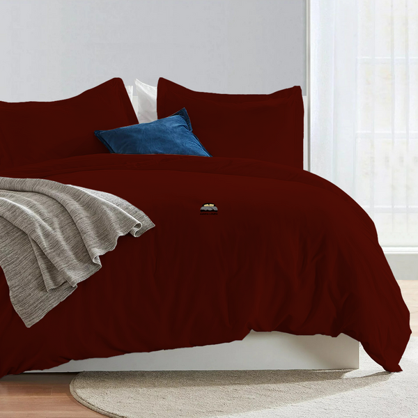 Burgundy Duvet Cover Set - Aanya Linen