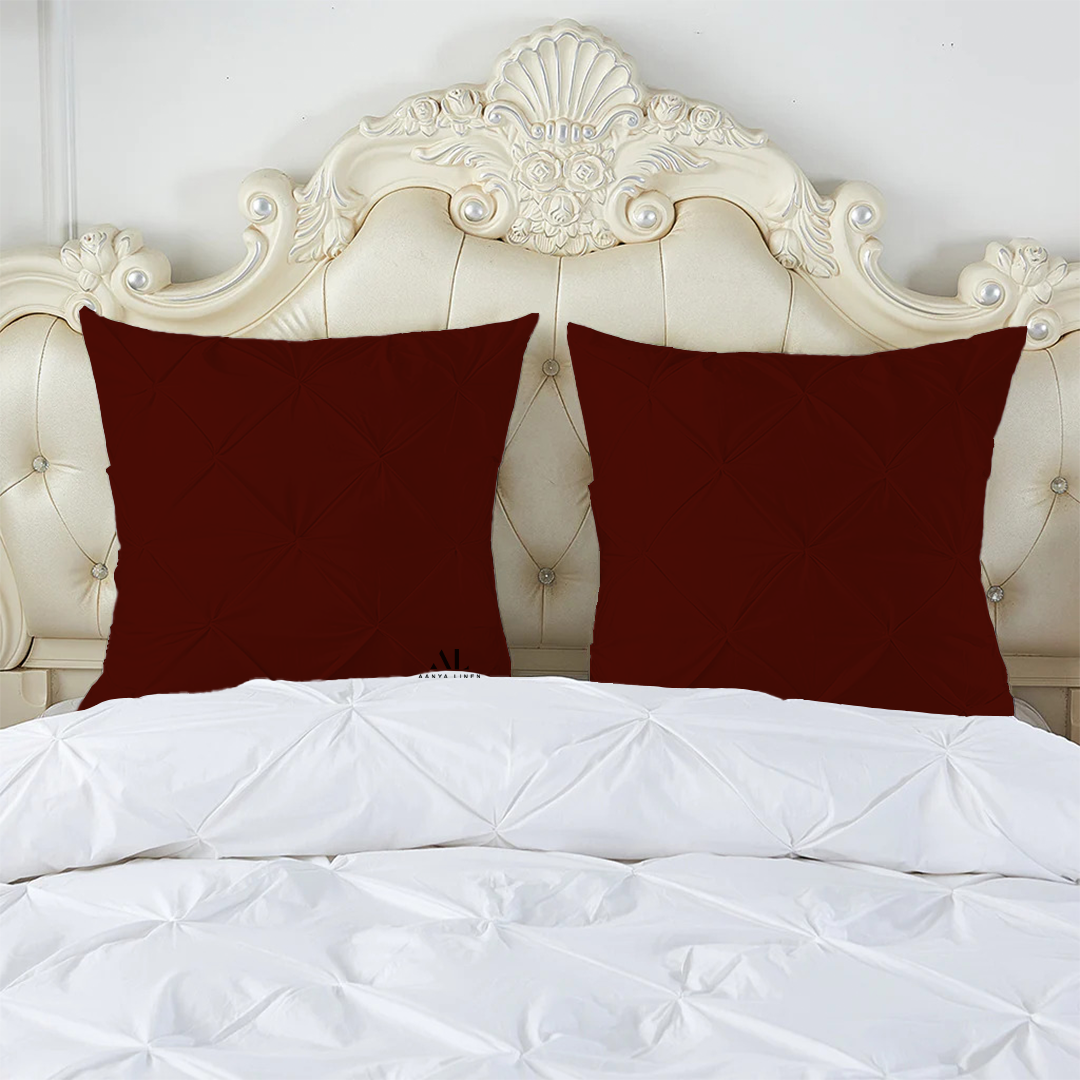 Burgundy Pinch Decorative Pintuck Euro Shams