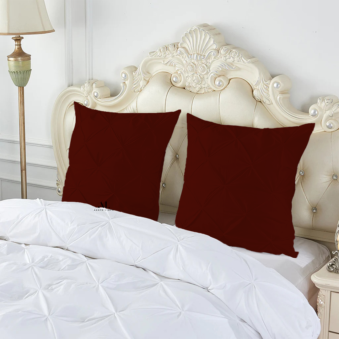 Burgundy Pinch Decorative Pintuck Euro Shams