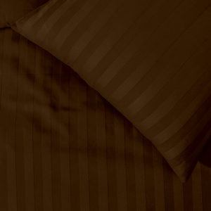 Chocolate Stripe Duvet Cover Set Sateen Comfy