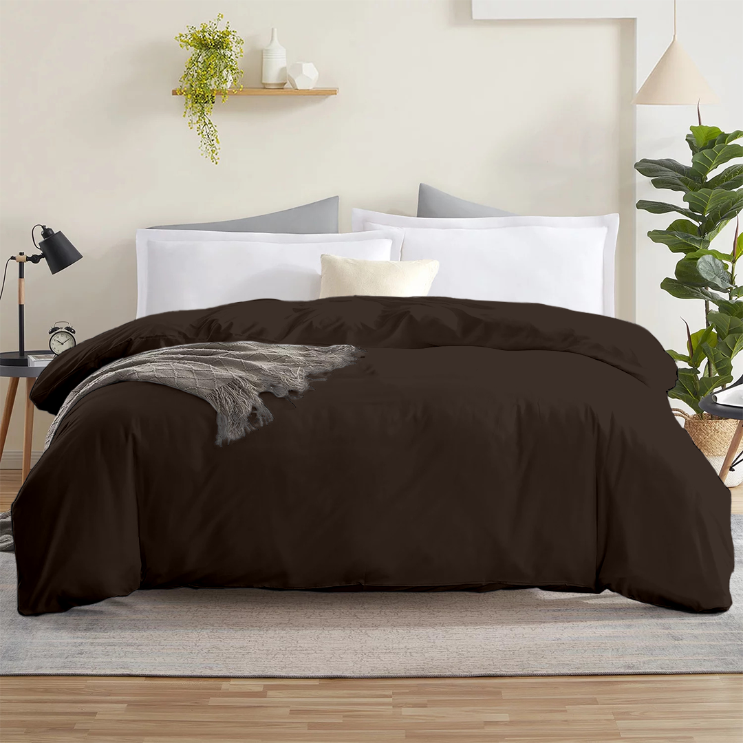 Bliss Chocolate Duvet Cover Solid Sateen