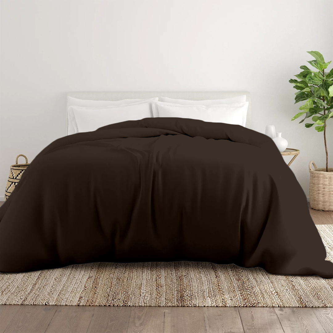 Bliss Chocolate Duvet Cover Solid Sateen