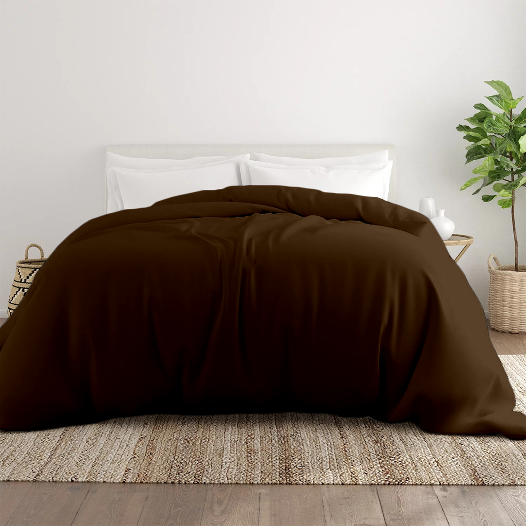 Bliss Chocolate Duvet Cover Solid Sateen