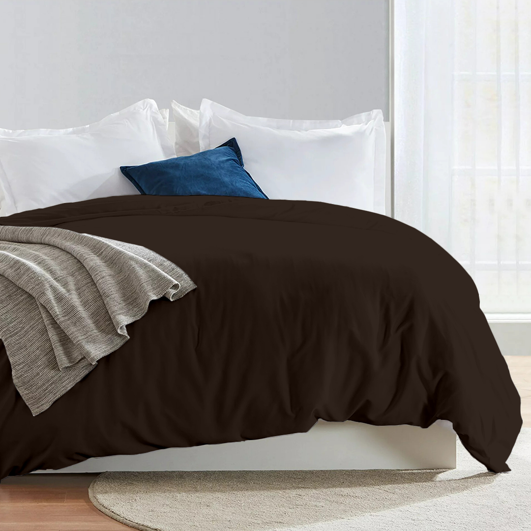 Bliss Chocolate Duvet Cover Solid Sateen