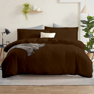 Chocolate Duvet Cover Set Solid Bliss Sateen