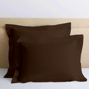 Chocolate Euro Shams Solid Comfy Sateen