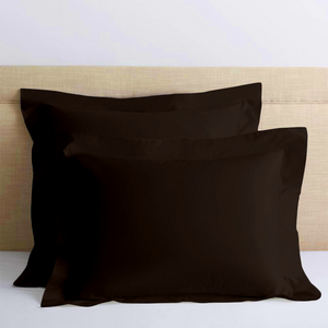 Chocolate Brown Euro Shams Solid Bliss Sateen