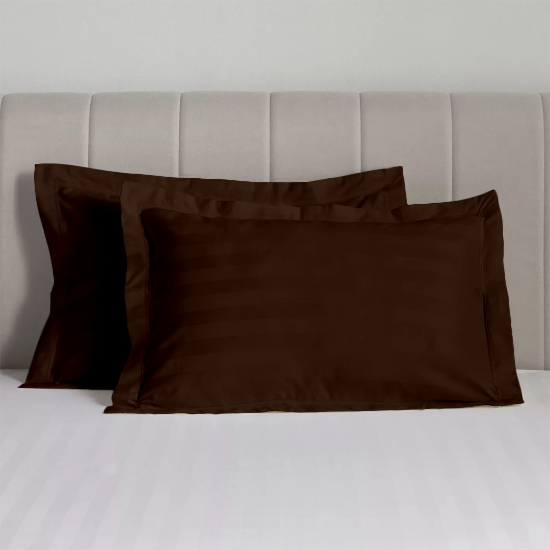 Chocolate Stripe Pillow Shams Comfy Sateen