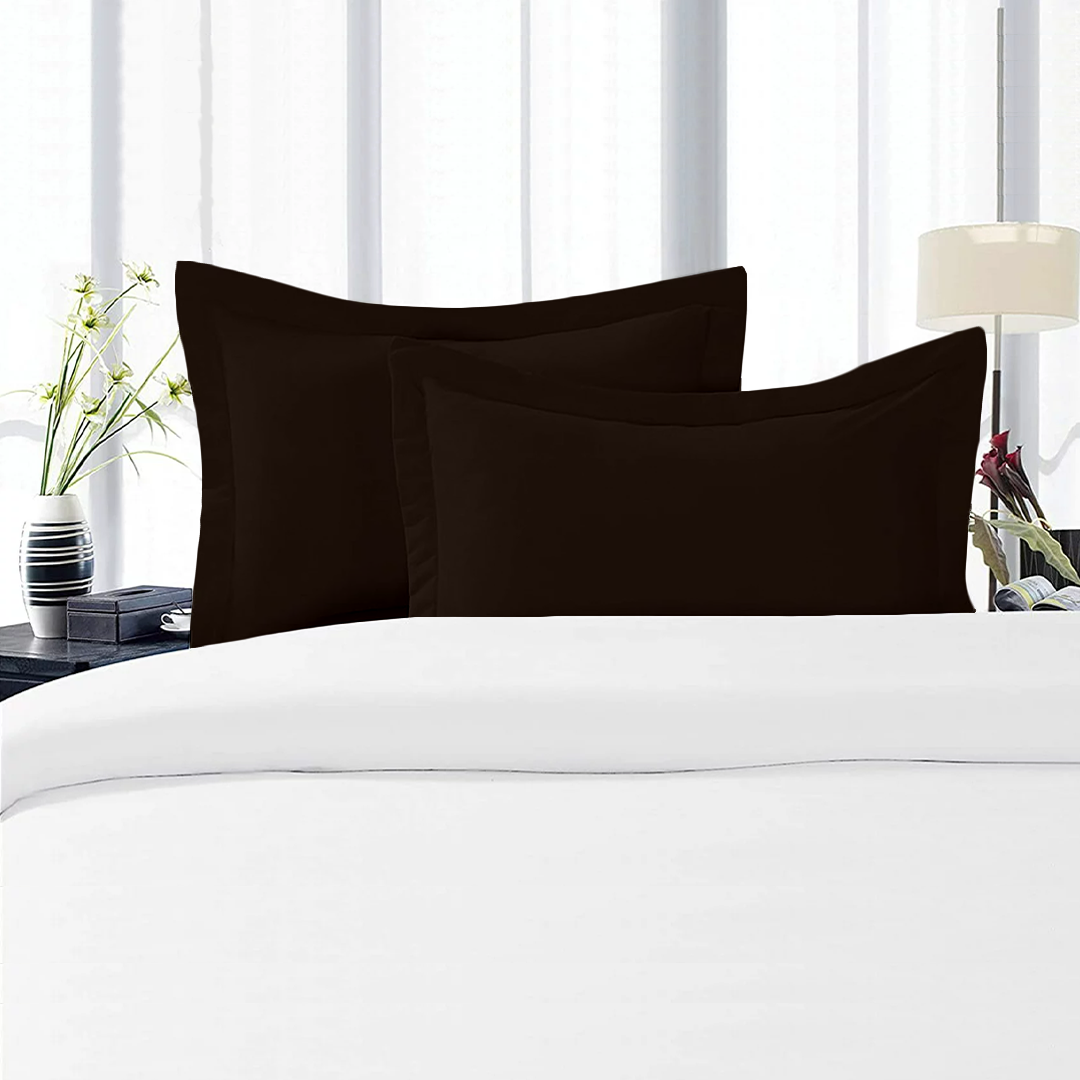 Chocolate Pillow Shams Solid Bliss Sateen