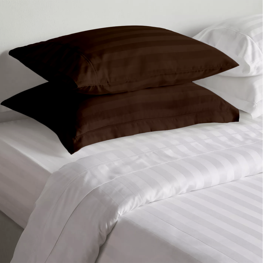 Chocolate Stripe Pillow Shams Comfy Sateen