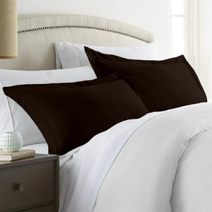 Chocolate Pillow Shams Solid Bliss Sateen