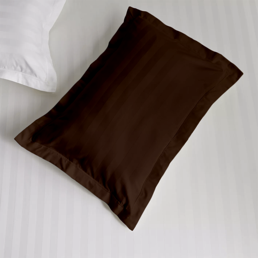 Chocolate Stripe Pillow Shams Comfy Sateen