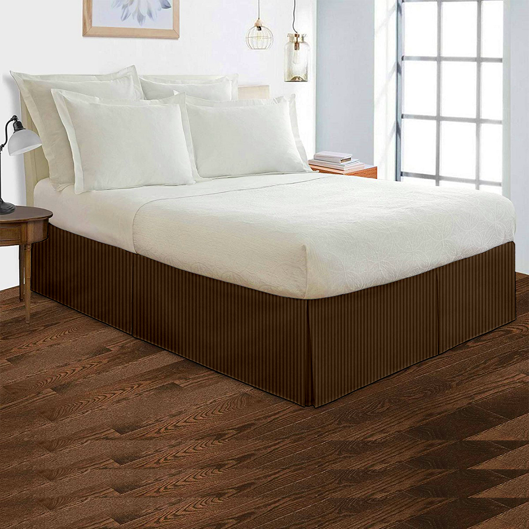 Chocolate Stripe Bed Skirt (Comfy 300TC)