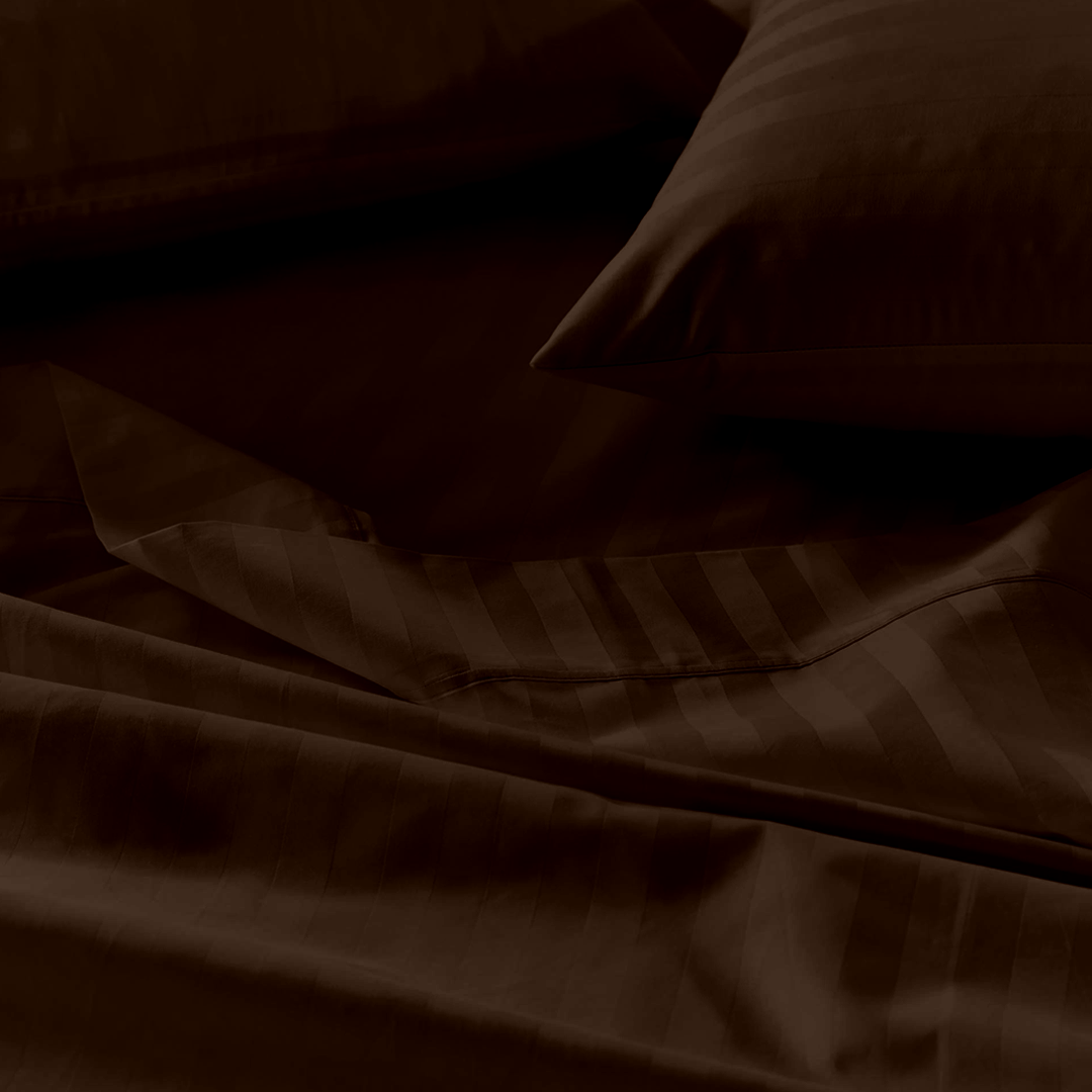 Chocolate Stripe Sheet Set Comfy Sateen