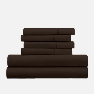 Chocolate Sheet Set with Extra Pillowcase Solid Bliss Sateen