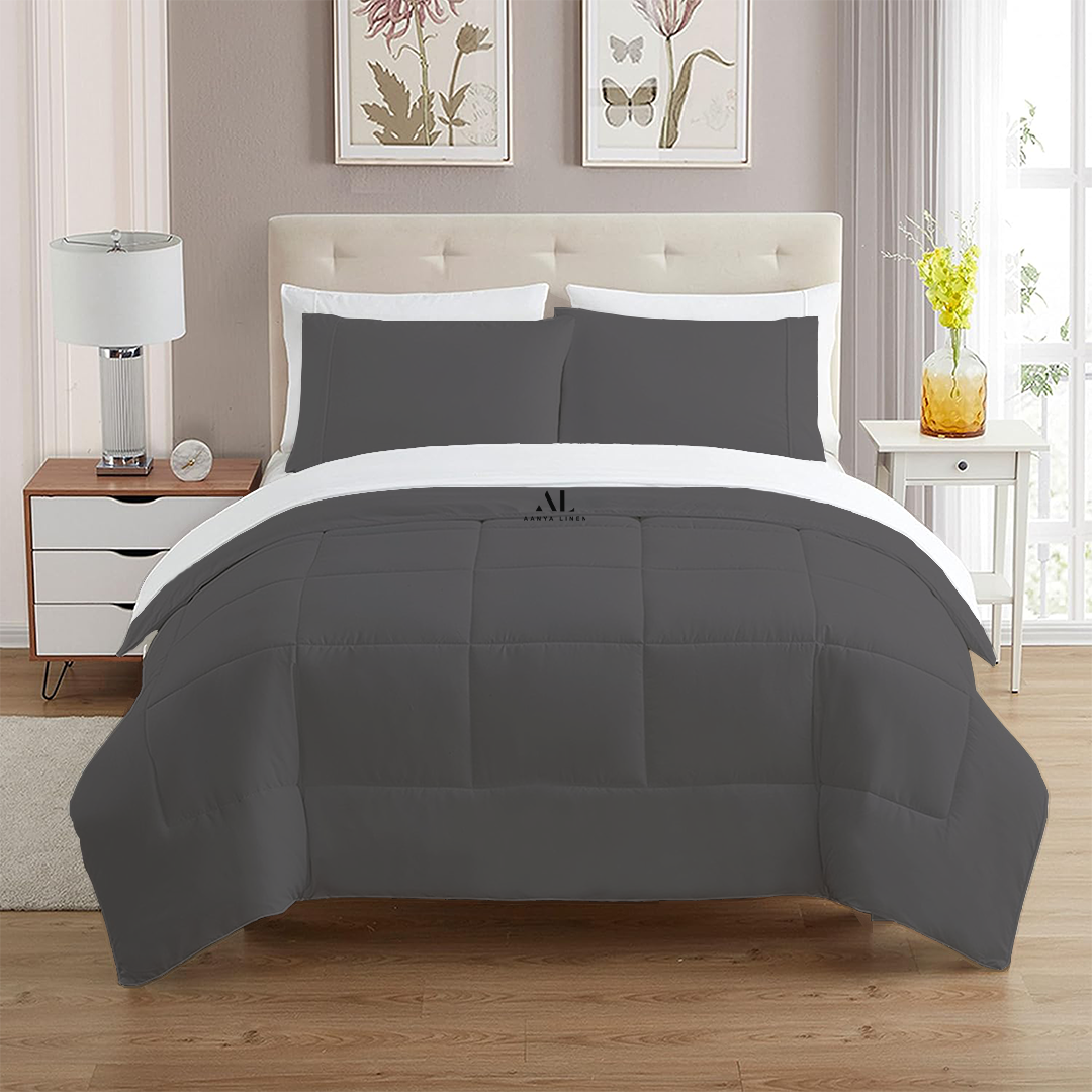 Buy Twin XL Comforter Sets in Grey, Pink Color - AanyaLinen