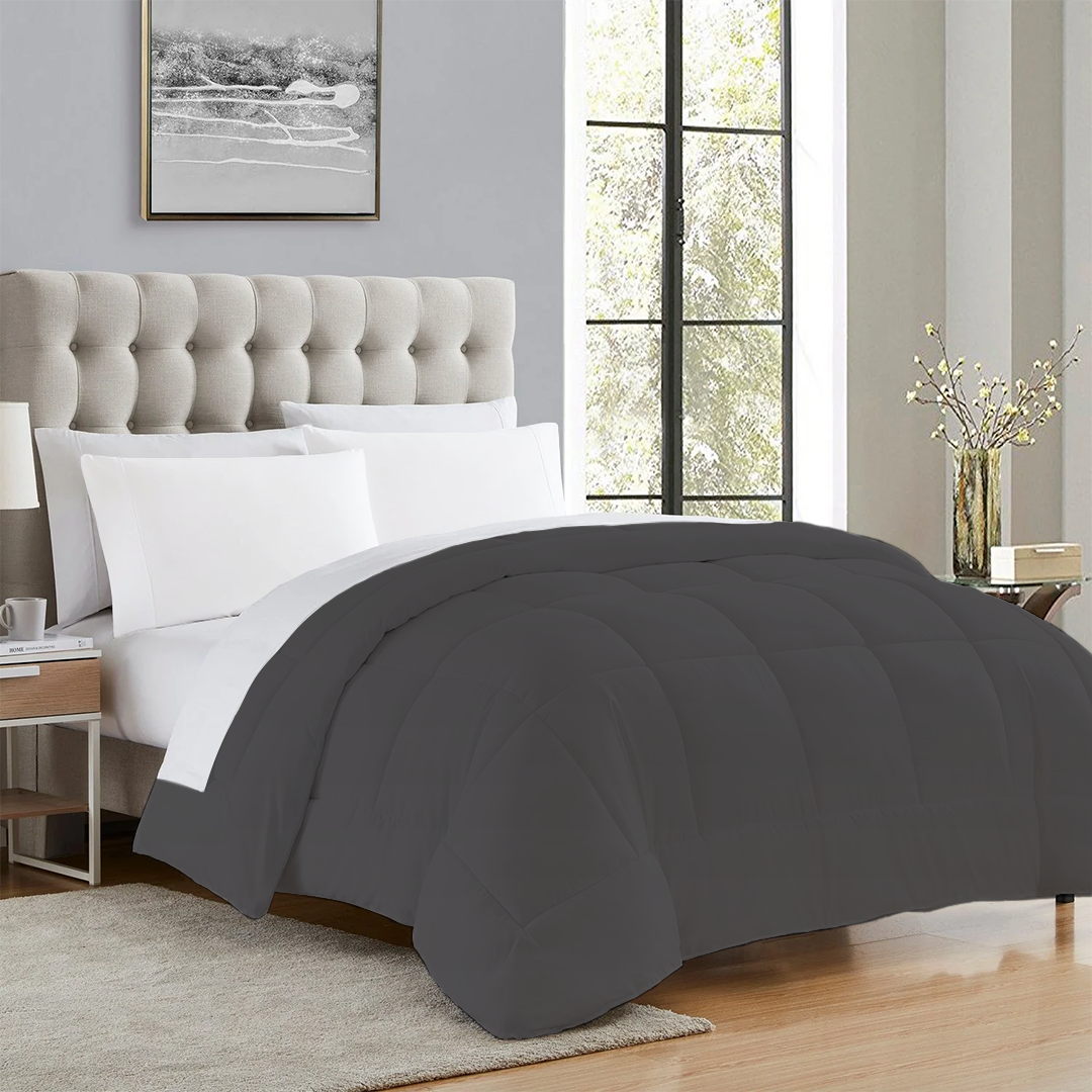 Dark Grey Comforter 400 GSM Bliss Sateen