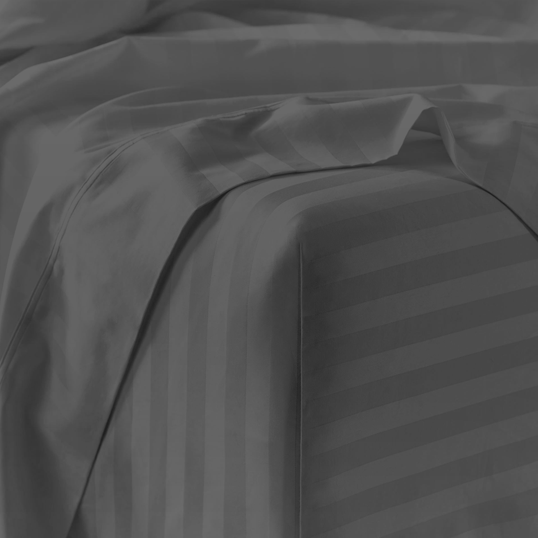 Dark Grey Stripe Sheet Set Comfy Sateen