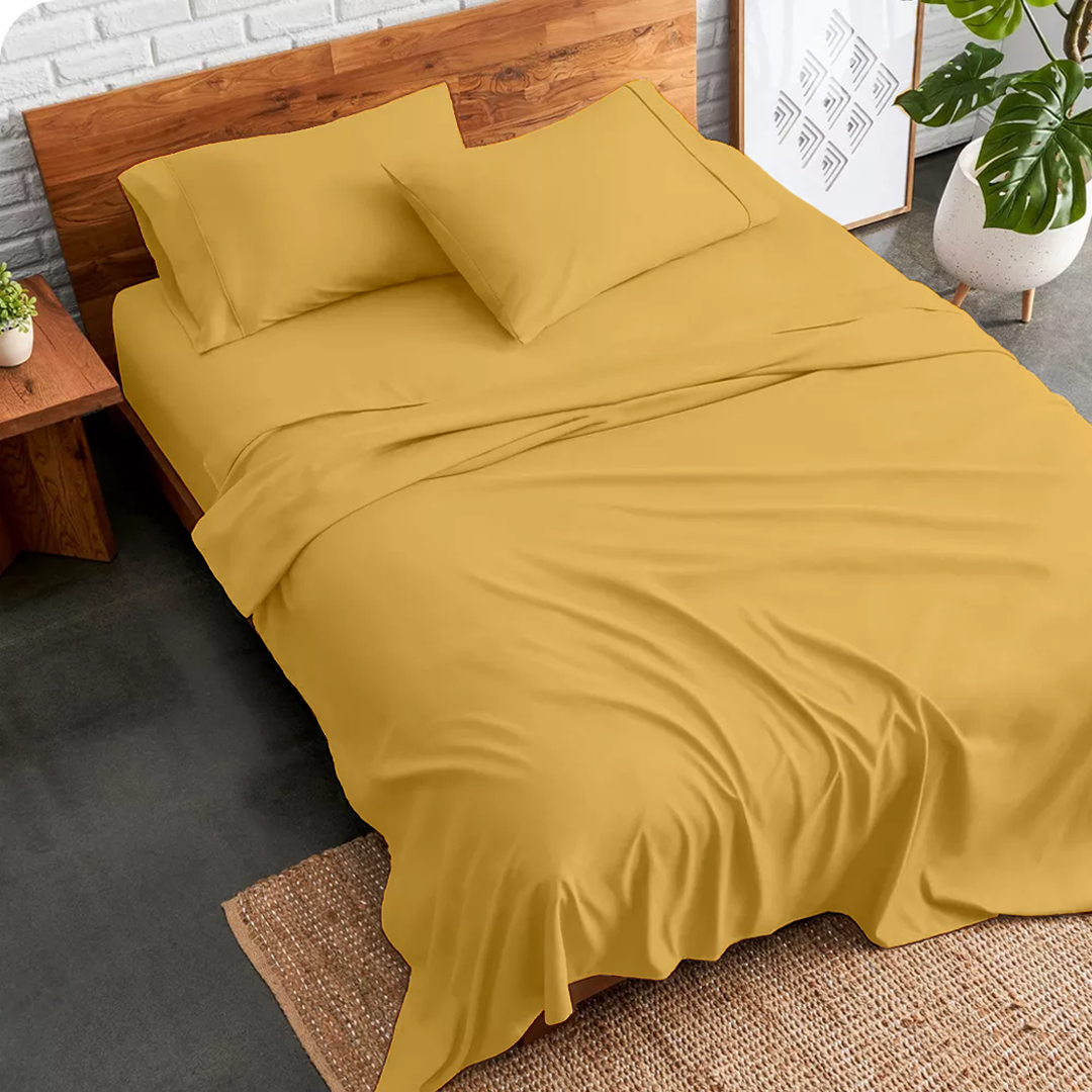 Gold Sheet Set Comfy Solid Sateen