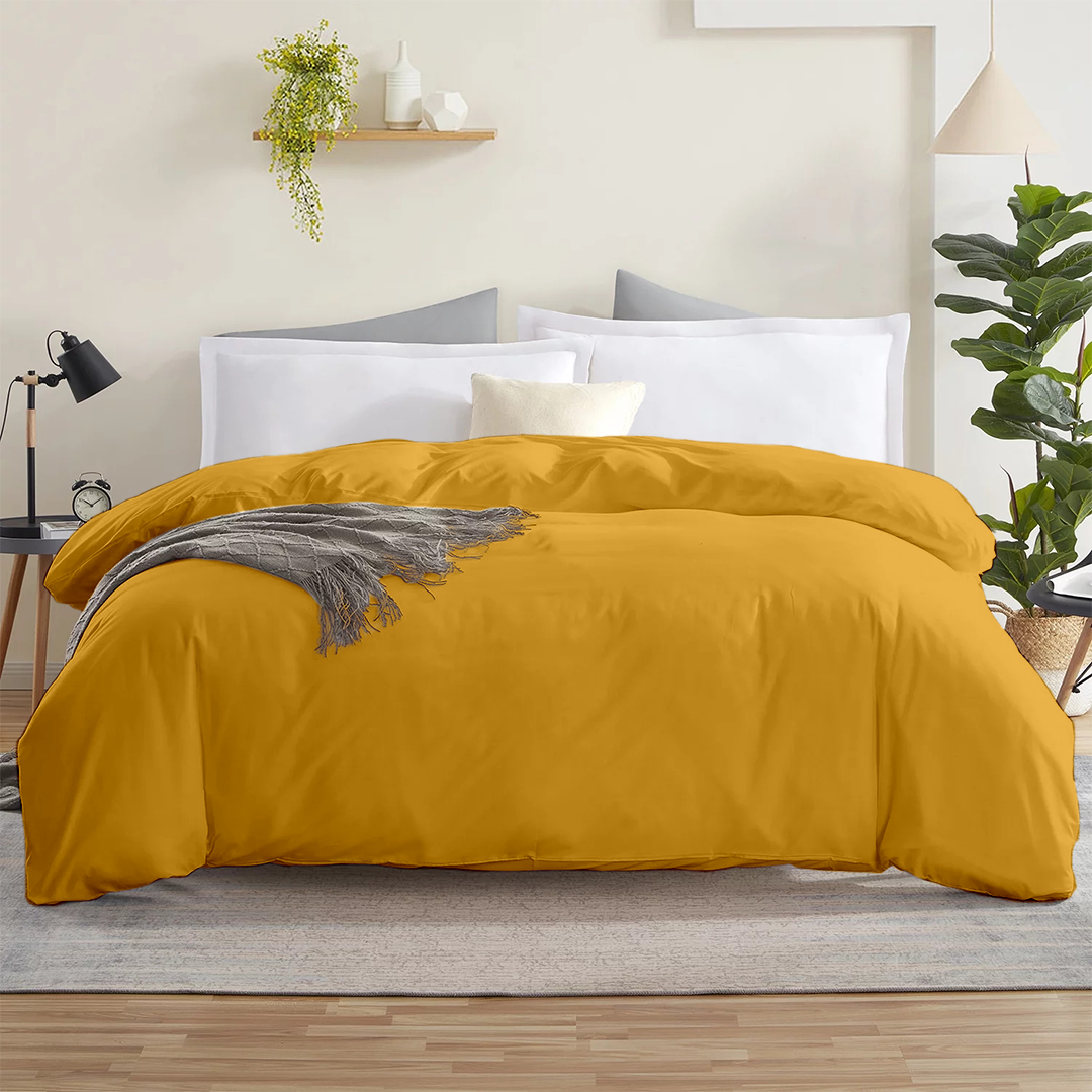 Comfy Solid Duvet Cover Sateen Gold