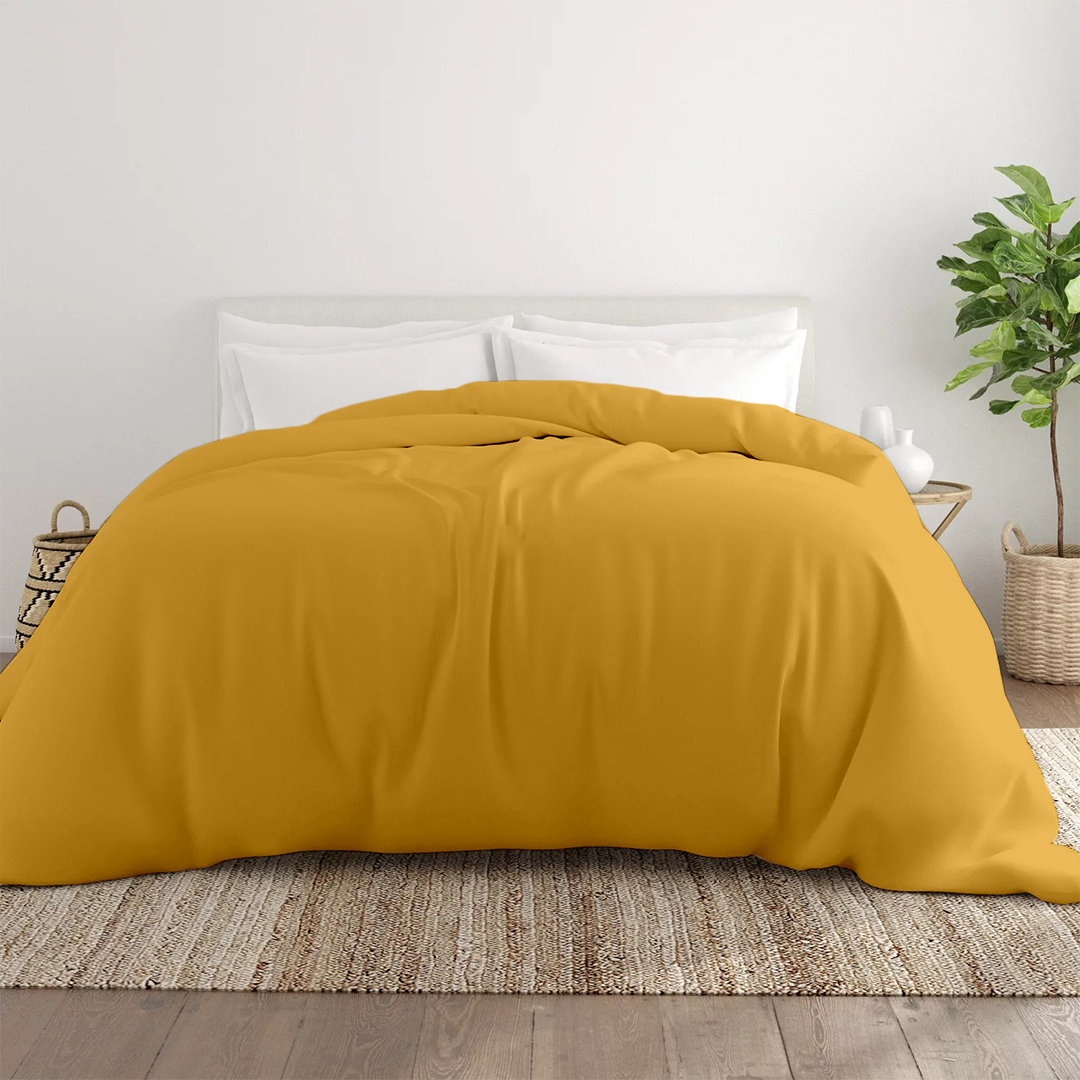 Comfy Solid Duvet Cover Sateen Gold