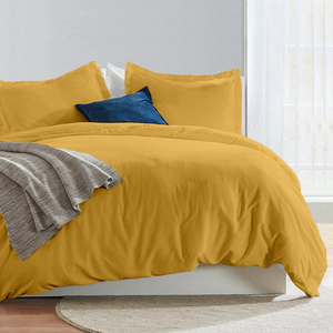 Gold Duvet Cover Set Comfy Solid Sateen