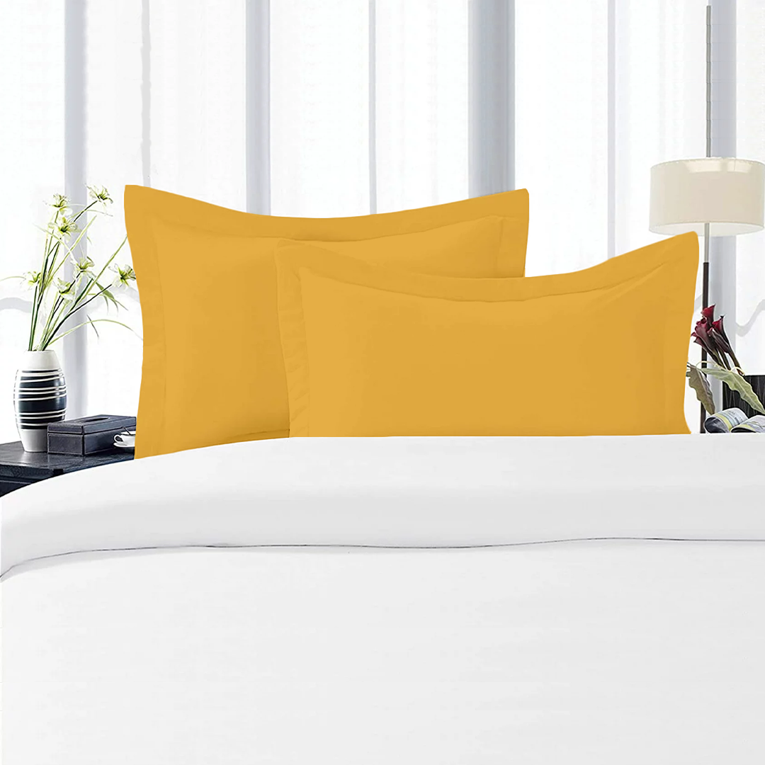 Gold Pillow Shams Solid Comfy