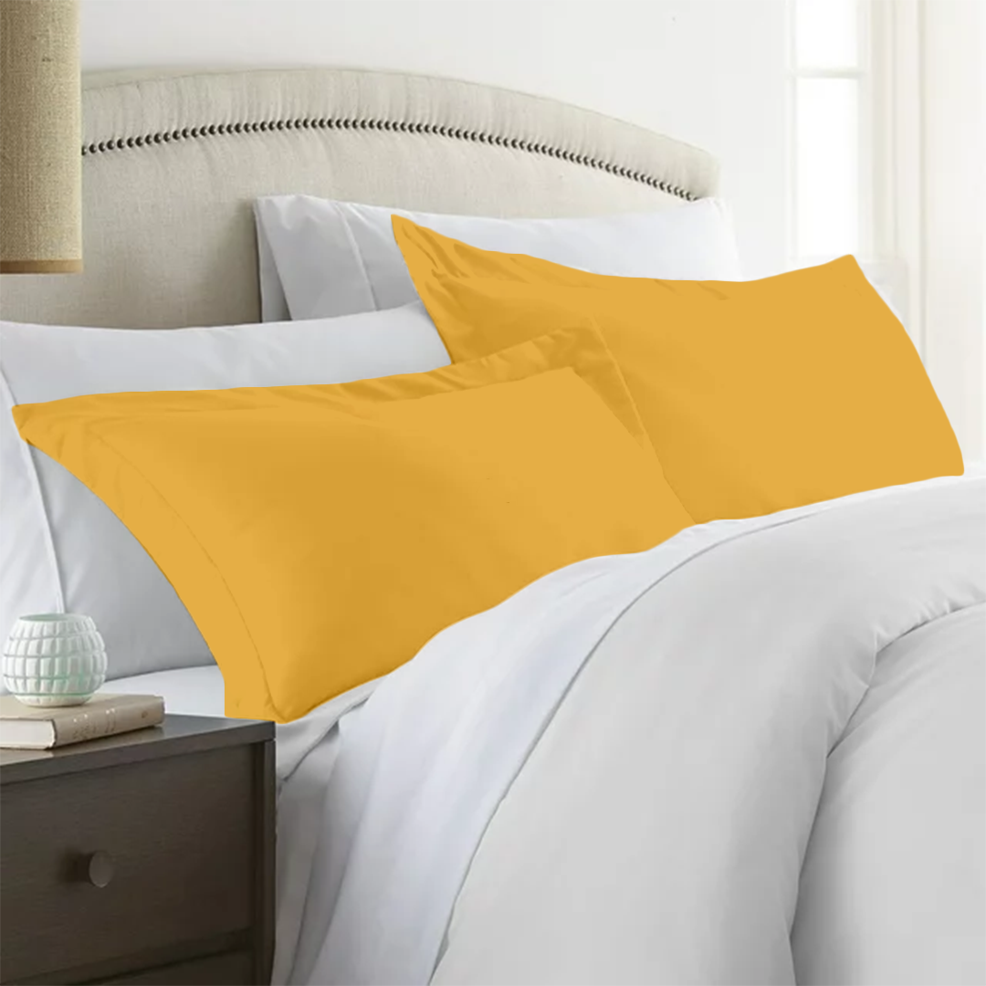 Gold Pillow Shams Solid Comfy