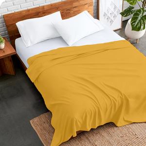 Gold Flat Sheet Solid Comfy Sateen