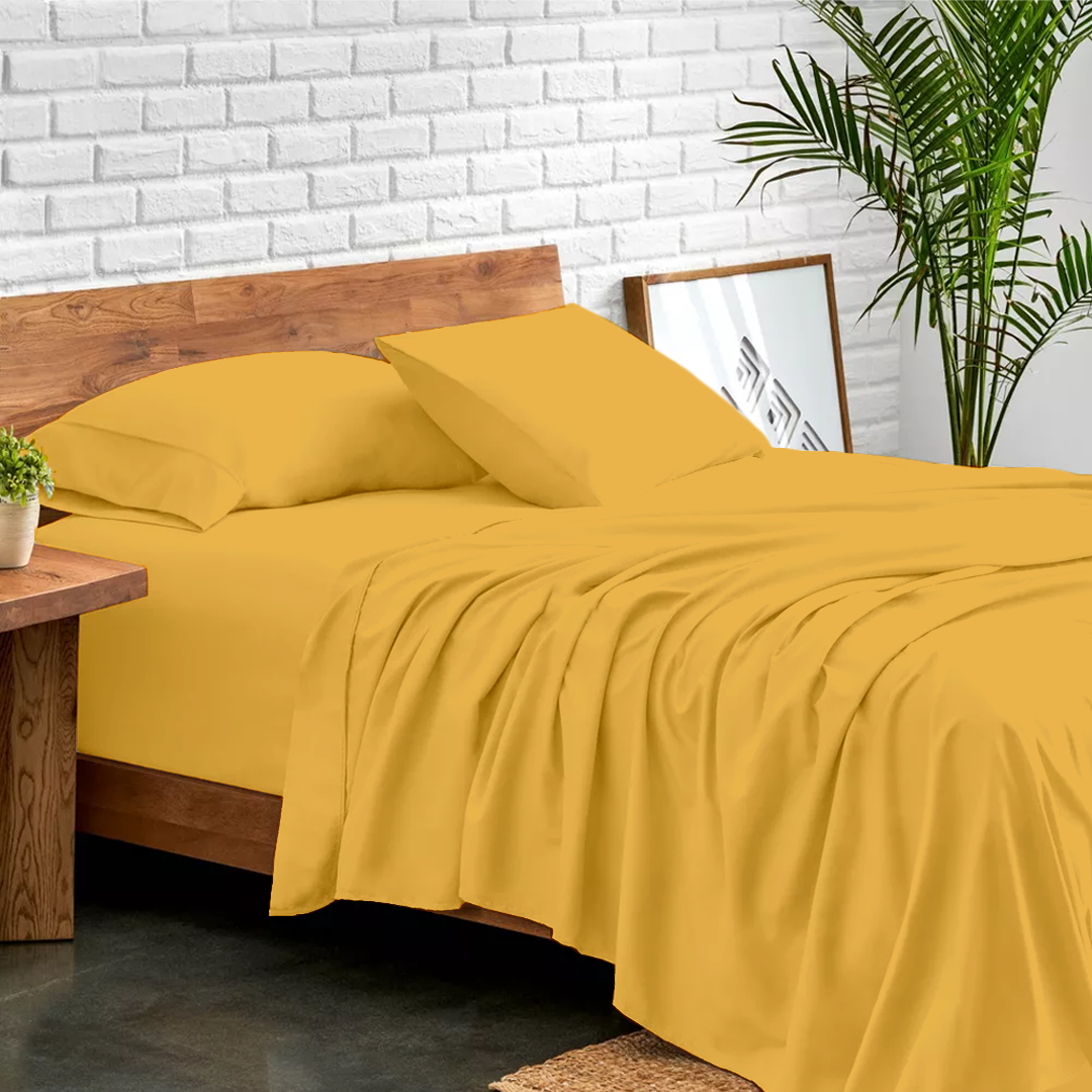 Gold Sheet Set Comfy Solid Sateen