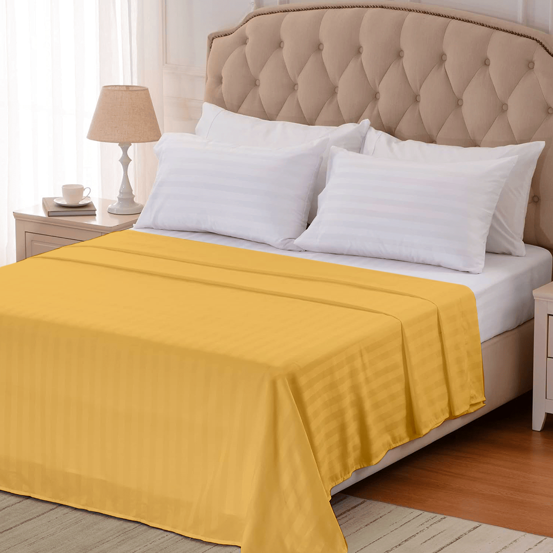 Gold Stripe Flat Sheet Comfy Sateen