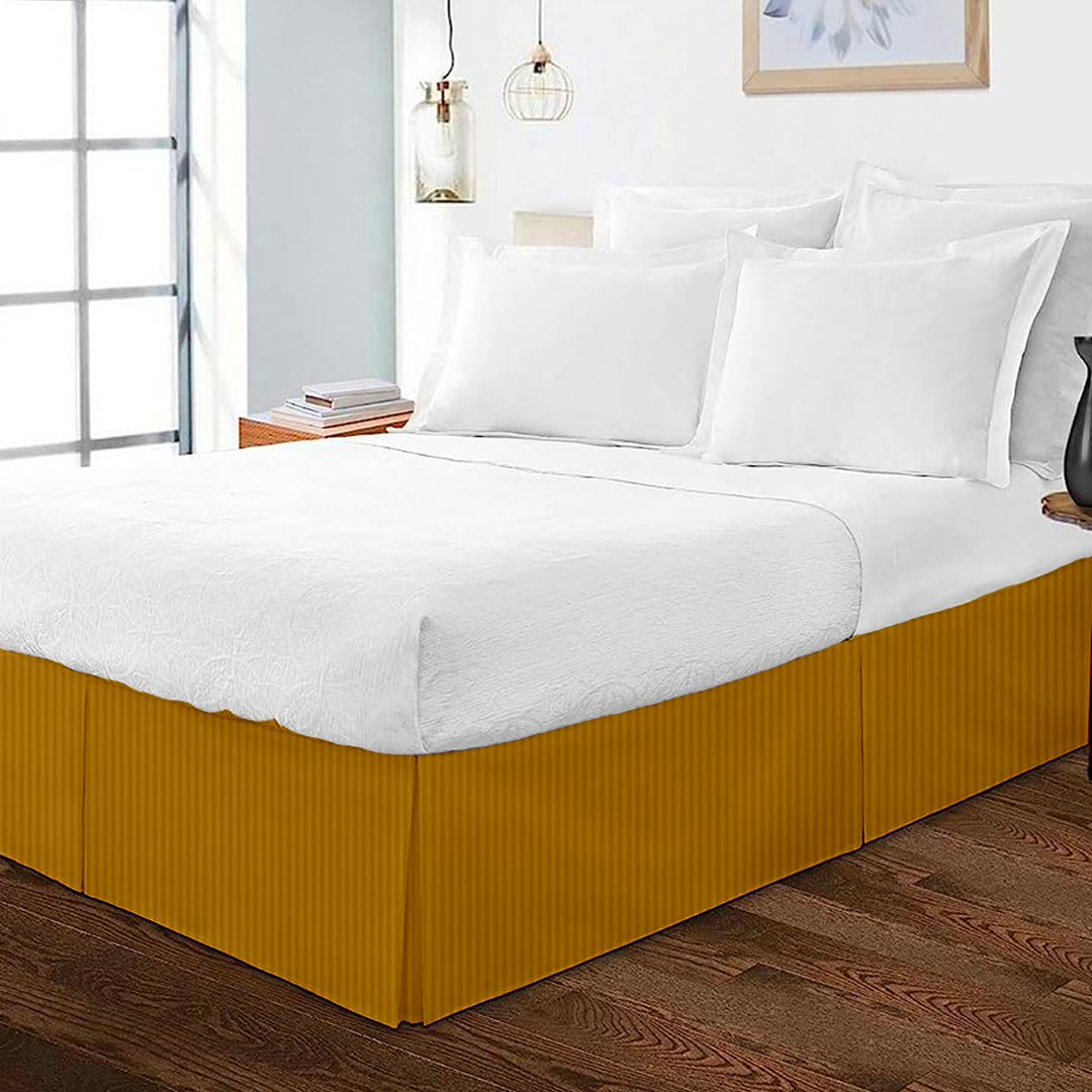 Gold Stripe Bed Skirt (Comfy 300 TC)