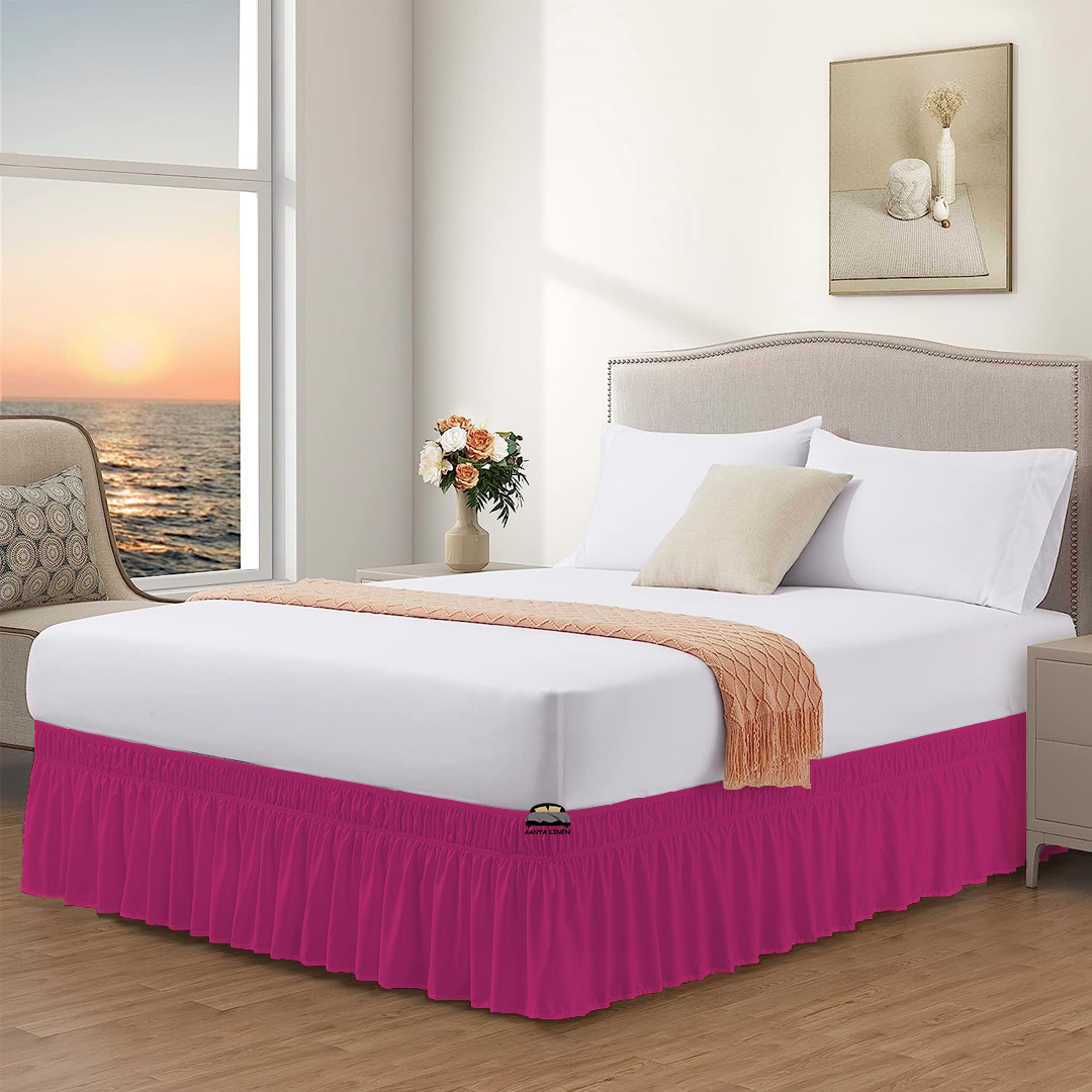 Buy Hot Pink Wrap Around Bed Skirt 20% OFF - AanyaLinen