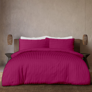 Hot Pink Stripe Duvet Cover Set Sateen Comfy