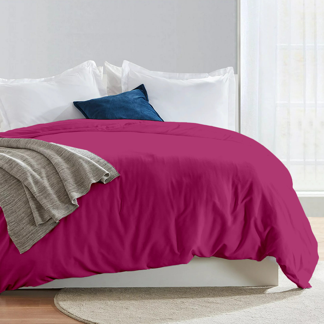 Hot Pink Duvet Cover Solid Comfy Sateen