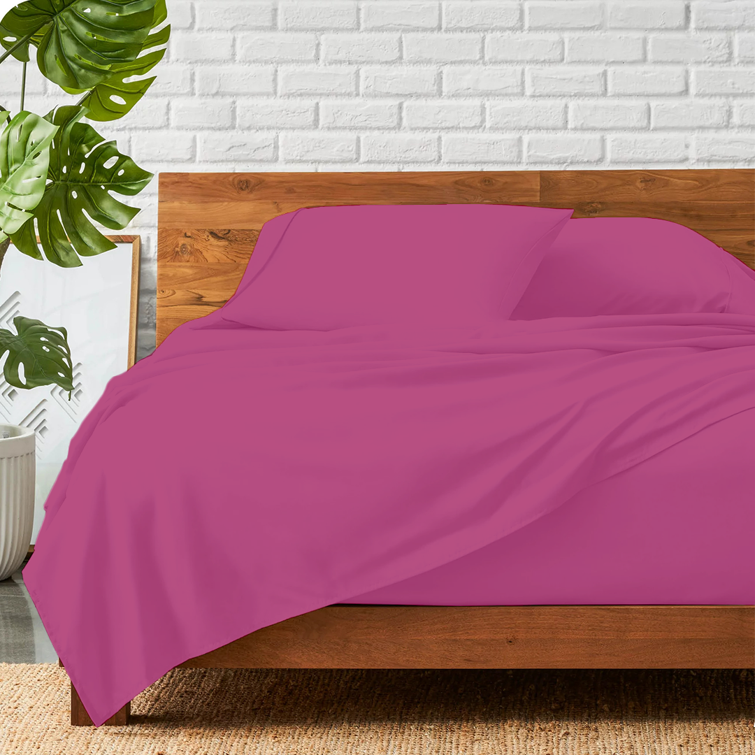 Hot Pink Sheet Set Comfy Solid Sateen