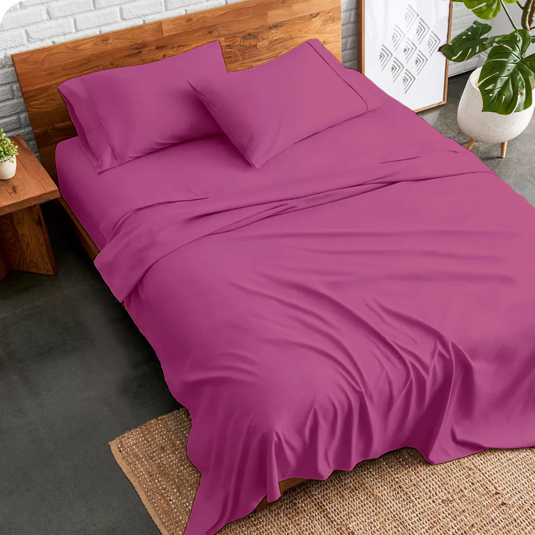 Hot Pink Sheet Set Comfy Solid Sateen