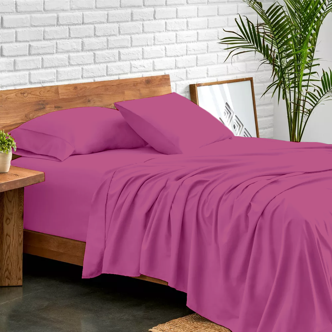 Hot Pink Sheet Set Comfy Solid Sateen