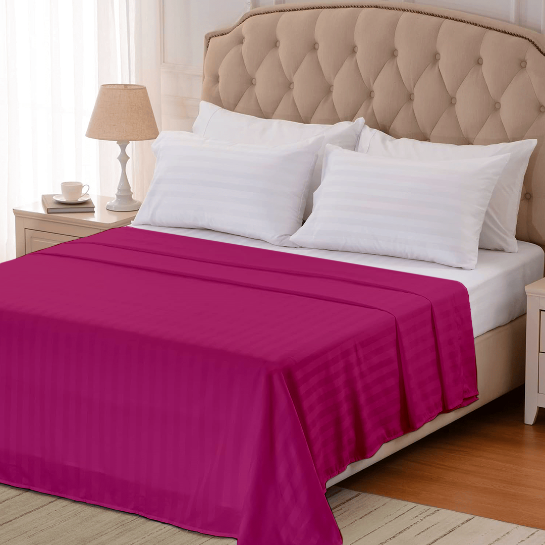 Hot Pink Stripe Flat Sheet (Comfy 300TC)