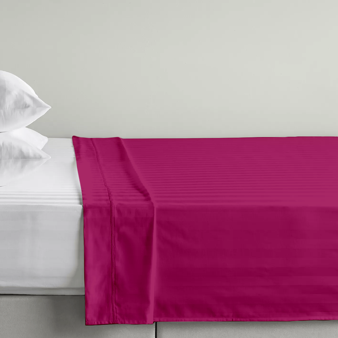 Hot Pink Stripe Flat Sheet (Comfy 300TC)