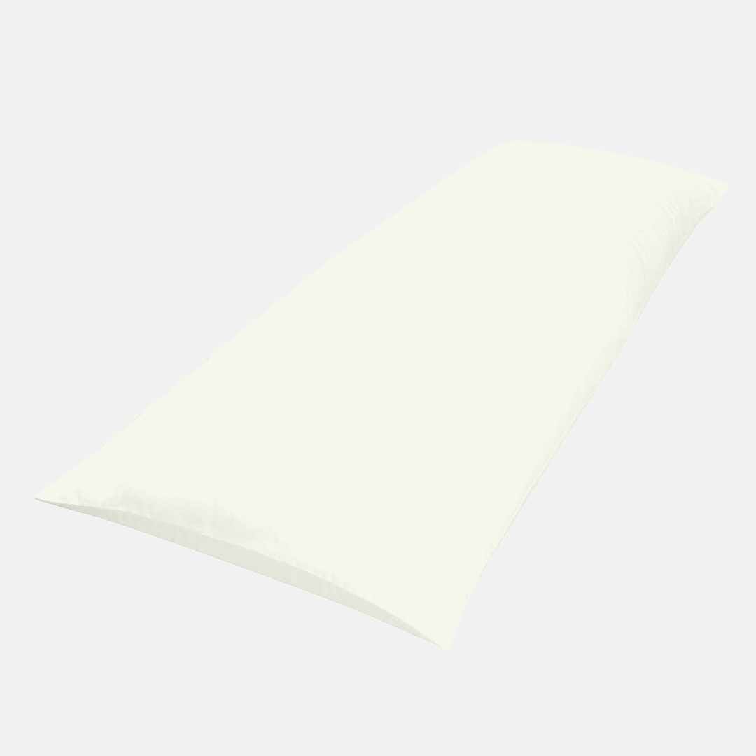 Cream Body Pillow Cover Solid Bliss Sateen