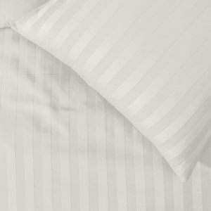 Ivory Stripe Duvet Cover Set Comfy Sateen