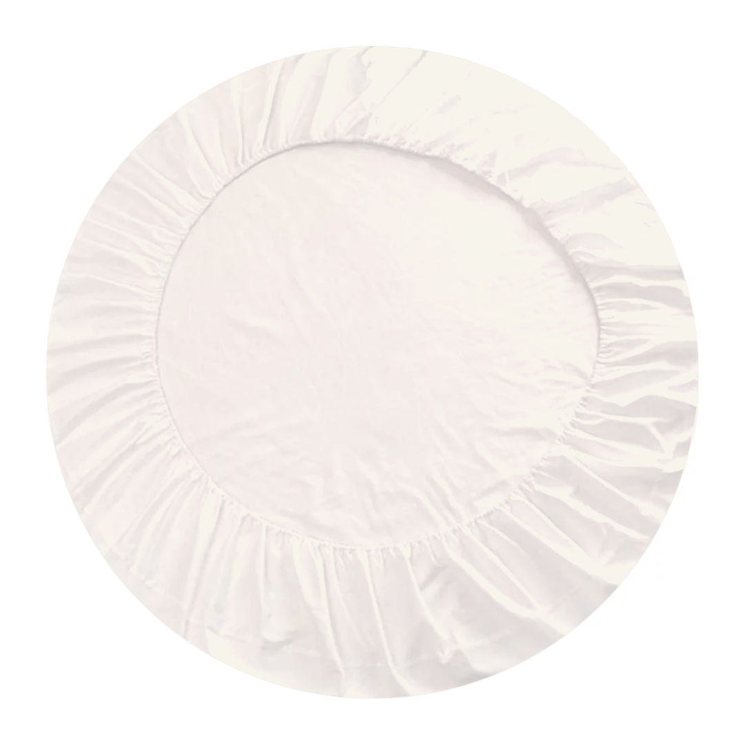 Ivory Round Fitted Sheet Only Bliss Solid Sateen