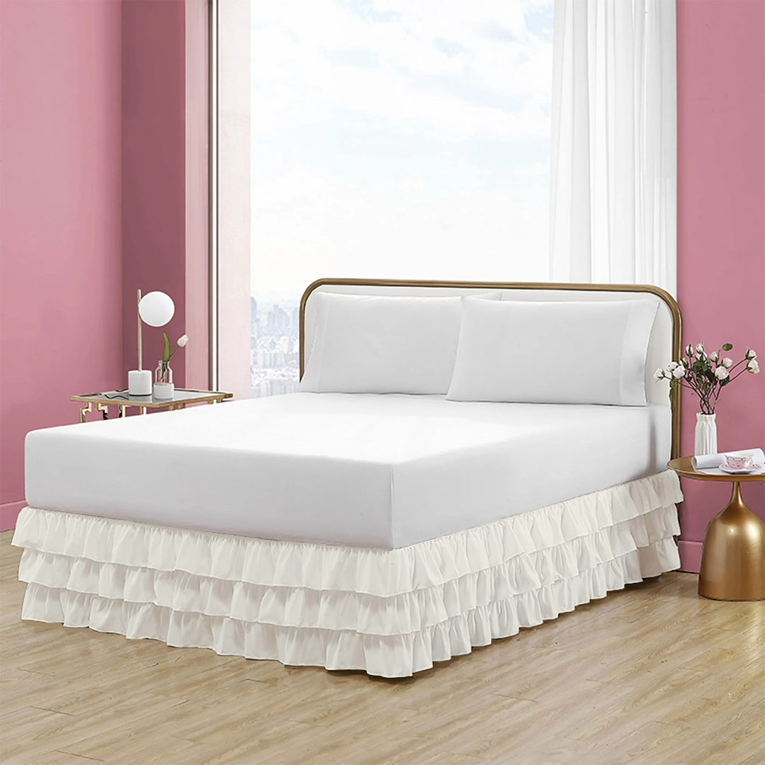 Ivory Multi Ruffle Bed Skirt Bliss Solid