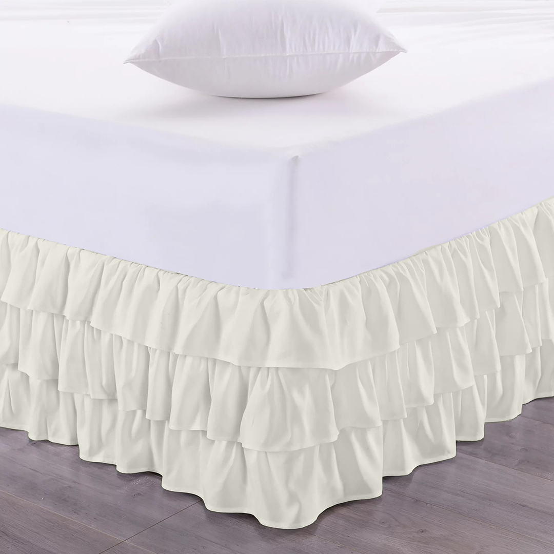 Ivory Multi Ruffle Bed Skirt Bliss Solid