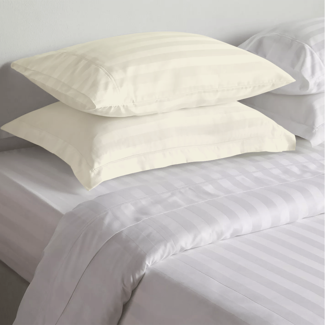 Ivory Stripe Pillow Shams Comfy Sateen