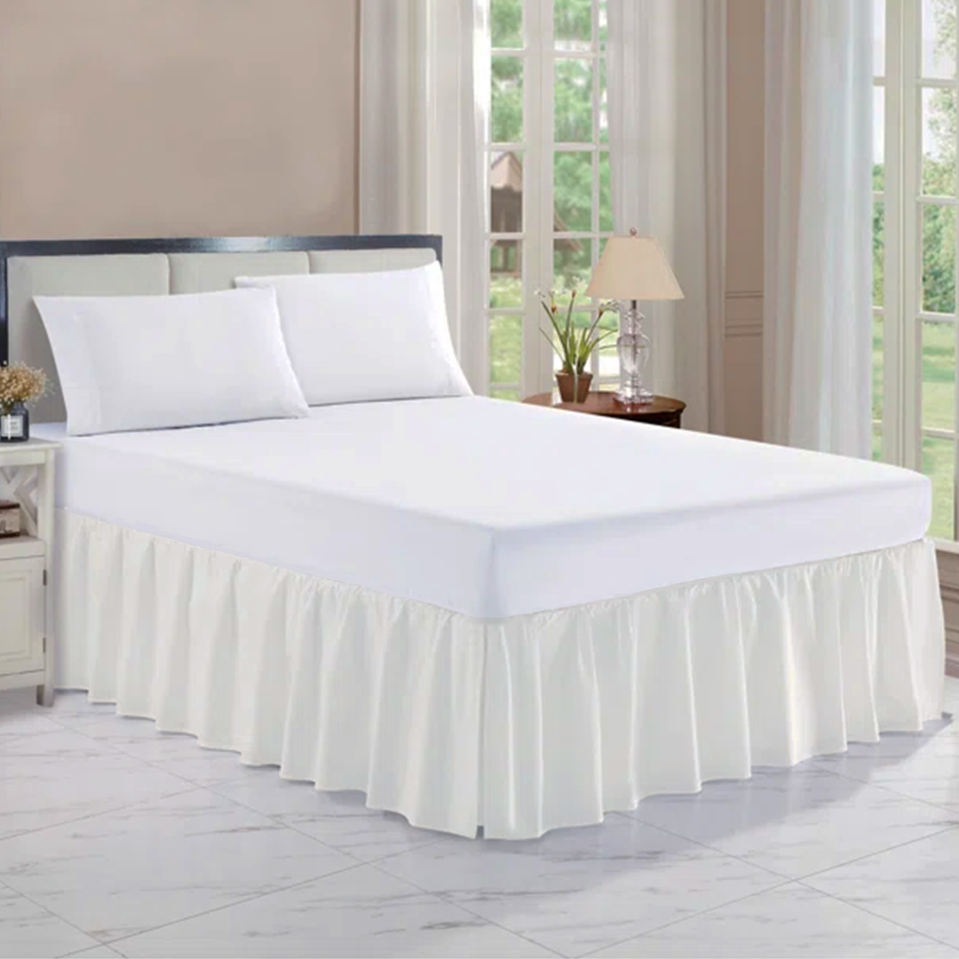 Ivory Gathered Bed Skirt Solid Bliss