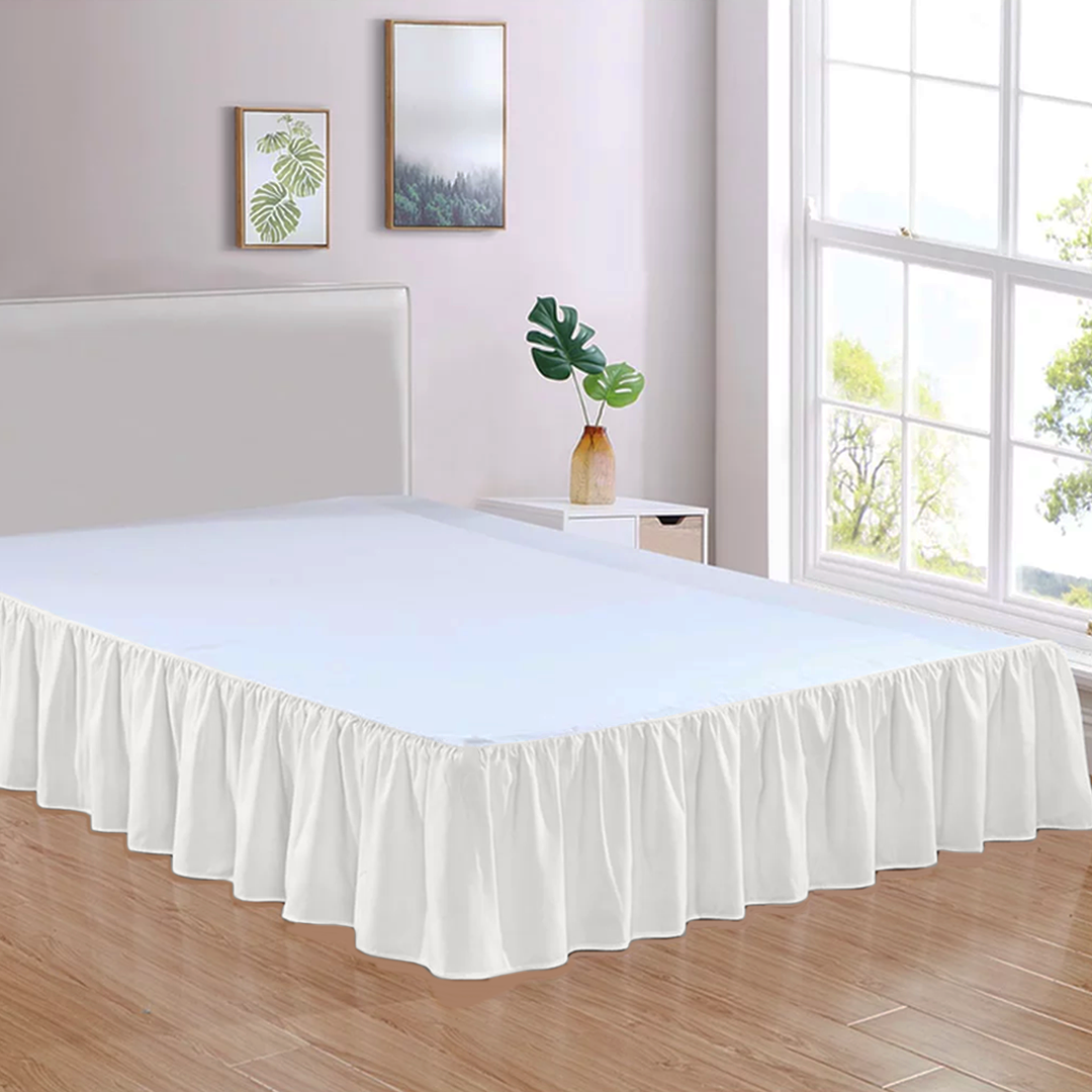 Ivory Gathered Bed Skirt Solid Bliss