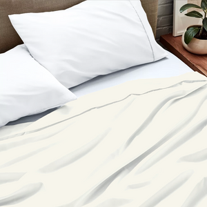 Bliss-Flat Sheet-Solid Sateen Ivory